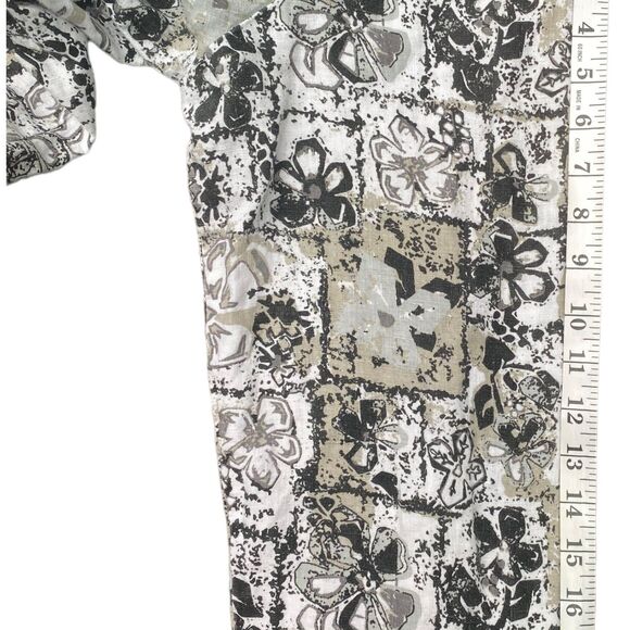 Habitat Clothes to Live In Linen Jacket Size L Lagenlook Art to Wear Floral - Picture 11 of 12